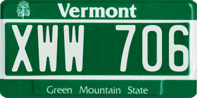 VT license plate XWW706