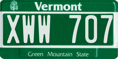 VT license plate XWW707