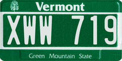 VT license plate XWW719