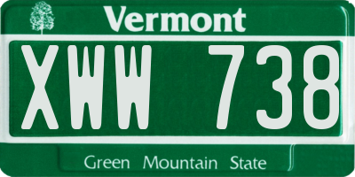 VT license plate XWW738