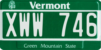 VT license plate XWW746