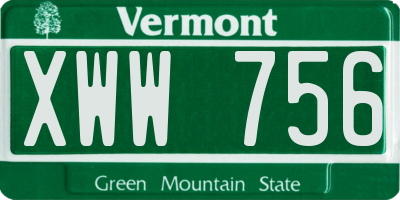VT license plate XWW756