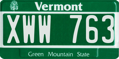 VT license plate XWW763