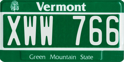 VT license plate XWW766