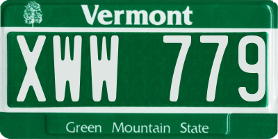 VT license plate XWW779