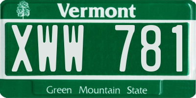VT license plate XWW781