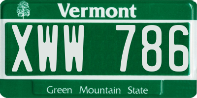 VT license plate XWW786