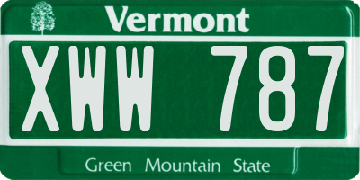 VT license plate XWW787
