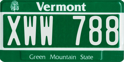 VT license plate XWW788