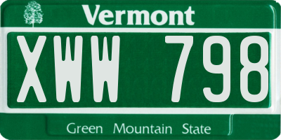 VT license plate XWW798