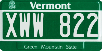 VT license plate XWW822
