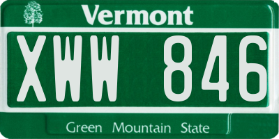 VT license plate XWW846