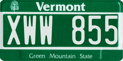 VT license plate XWW855