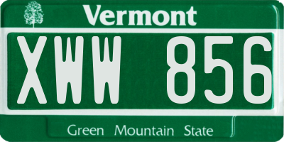 VT license plate XWW856