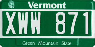 VT license plate XWW871