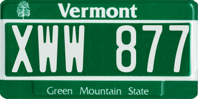 VT license plate XWW877