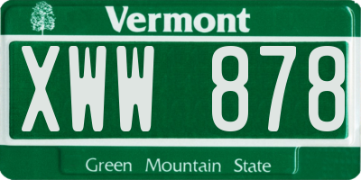 VT license plate XWW878