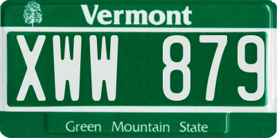 VT license plate XWW879