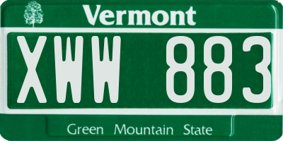 VT license plate XWW883