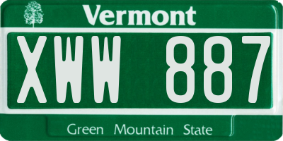 VT license plate XWW887