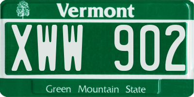 VT license plate XWW902