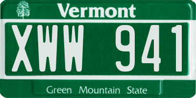 VT license plate XWW941