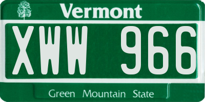VT license plate XWW966