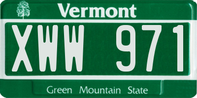 VT license plate XWW971
