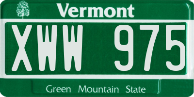 VT license plate XWW975