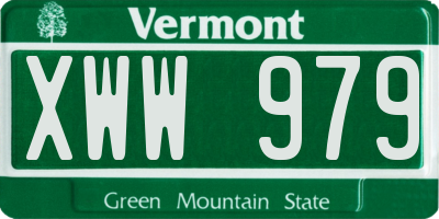 VT license plate XWW979