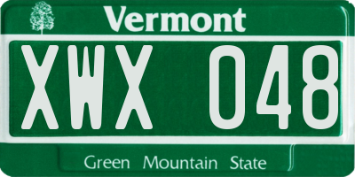 VT license plate XWX048