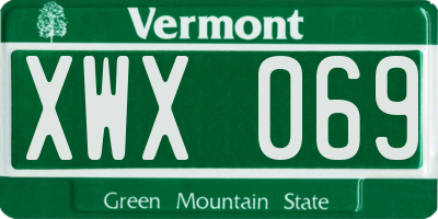 VT license plate XWX069