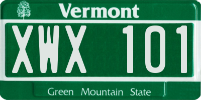 VT license plate XWX101