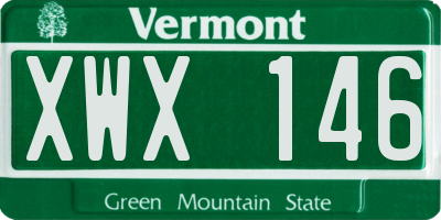 VT license plate XWX146