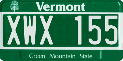 VT license plate XWX155