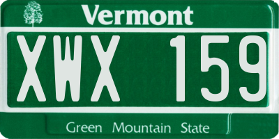 VT license plate XWX159