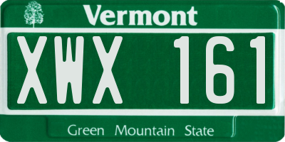 VT license plate XWX161