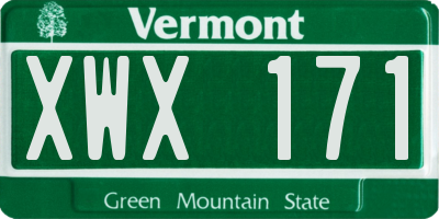VT license plate XWX171