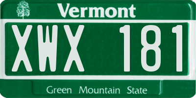VT license plate XWX181