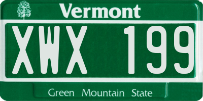 VT license plate XWX199