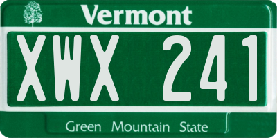 VT license plate XWX241