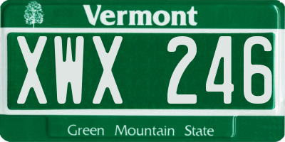 VT license plate XWX246