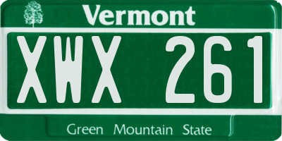 VT license plate XWX261