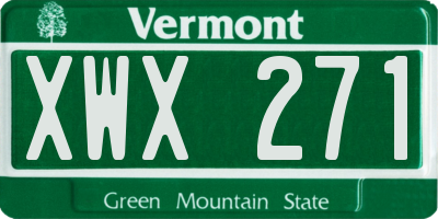VT license plate XWX271