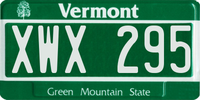 VT license plate XWX295