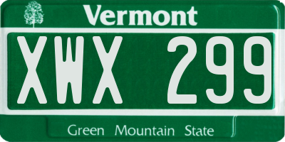 VT license plate XWX299