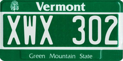 VT license plate XWX302