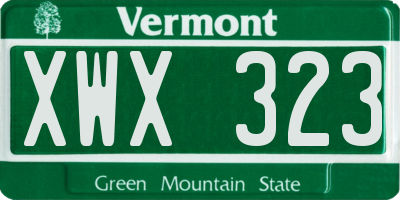VT license plate XWX323