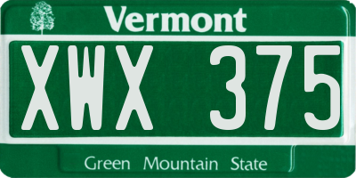 VT license plate XWX375