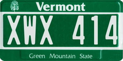 VT license plate XWX414